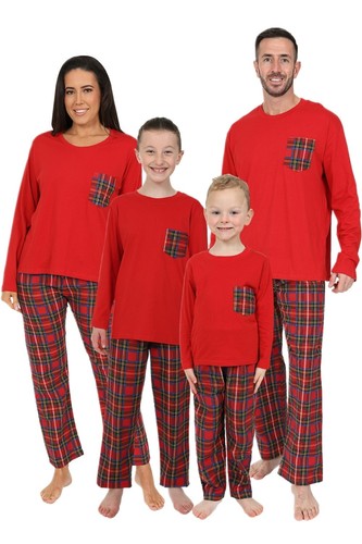 Pigiama lungo quadri rosso - lungo,